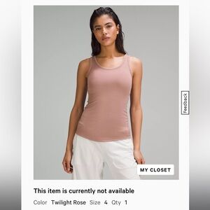 Lululemon Hold Tight Scoop Neck Tank Top - Twilight Rose Sz 4